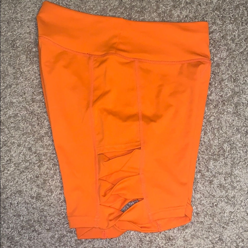 Elastic Biker Shorts with Side Cut Out Detail - Picture 3 of 5